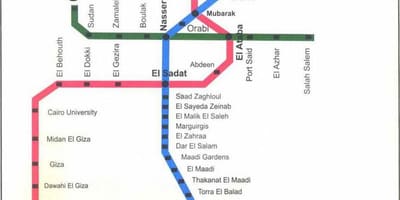 Metro xəritəsi Qahirənin 